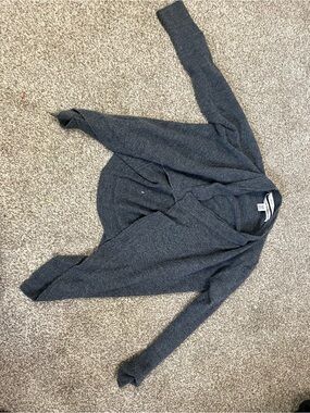 Grey Open-Front Women's Cardigan